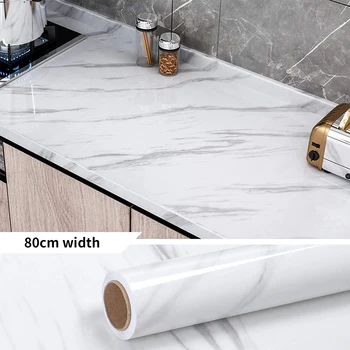 80cm Genişlik Pvc Kendinden Yapışkanlı Su Geçirmez banyo için duvar kağıdı Ev Dekor Mutfak Mesa Yağ Geçirmez Çıkarılabilir Çıkartmalar Rulo