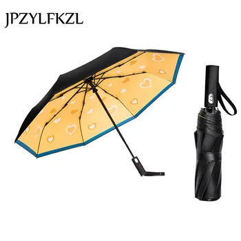 8k Tam Otomatik Kaliteli Şemsiye Erkekler Yağmur Kadın Rüzgar Geçirmez Büyük Paraguas Büyük Şemsiye Açık Parapluie Siyah Kaplama 2020