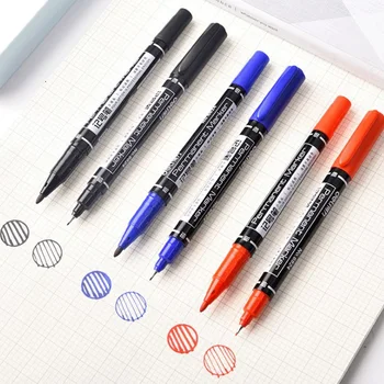 9 adet Renkli Çift İpucu 0.5 / 1mm Hızlı Kuru Kalıcı İşareti işaretleme kalemleri Kumaş Metal Kaliteli Fineliner Çizim İçin
