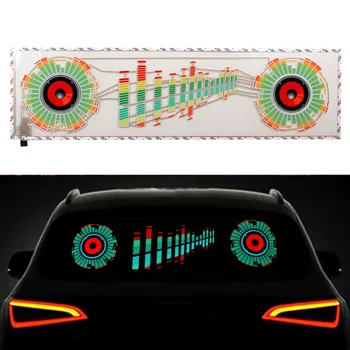 90 * 25cm Araba LED Müzik Ritim Flaş ışığı Ses Aktif Sensör Ekolayzır Arka ön cam etiketi Şekillendirici Neon Lamba Aksesuarları