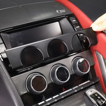 ABS mat siyah Araba Merkezi Kontrol Klima Topuzu Paneli Kapak Sticker Jaguar F-TYPE 2013-24 Araba İç Aksesuarları