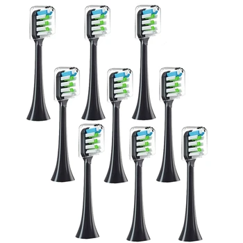 AD - 9PCS Yedek fırça başkanları İçin SOOCAS V1 V2 X3 X3U X5 D2 D3 SOOCARE Sonic Elektrikli diş fırçası başı Yumuşak Kıl