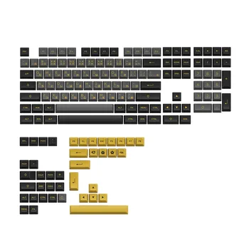 AKKO Siyah ve Altın Keycaps Seti 158 Tuşları ASA Profil Çift atış PBT Keycaps Seti Japon Hiragana Yazı Tipleri
