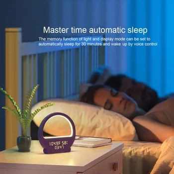 Akıllı LED RGB Gece Lambası Atmosfer Lamba bluetooth hoparlör dijital alarmlı saat masa Lambaları Sıcaklık Göstergesi yatak odası dekoru