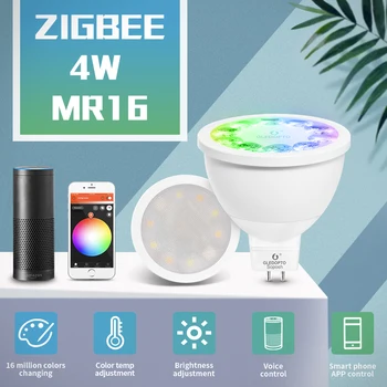 Akıllı Zıgbee LED Lamba Akıllı Ev Ampul RGBW 4W Mr16 DC12V LED RGB+CCT Spot LED ışık Akıllı LED İle Çalışmak Echo Plus Hub
