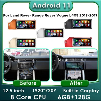 Android 11 6 + 128G araç DVD oynatıcı radyo multimedya Oynatıcı GPS Navigasyon Carplay İçin Otomatik Ekran Land Range Range Rover Vogue L405