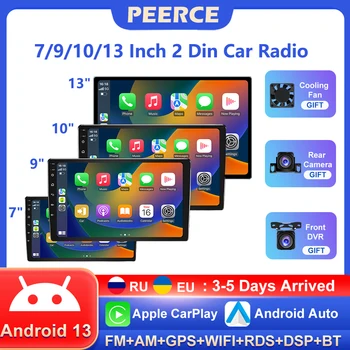 Android 13 2 Din 7 9 10 13 İnç Araba Multimedya Video Oynatıcı 2DİN Stereo Radyo GPS Tesla Tarzı Nissan Hyundai Kia Toyota Honda