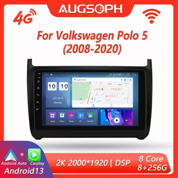 Android 13 Araba Radyo Volkswagen Polo 5 2008-2020, 9 inç 2K Multimedya Oynatıcı ile 4G Araba Carplay ve 2Din GPS Navigasyon