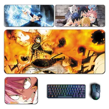 Anime PERİ KUYRUK fare altlığı Dragneel Natsu Erza Gri Mutlu XXL Mousepad Bilgisayar Klavye Dolgu PC Manga Aksesuarları Masa paspasları