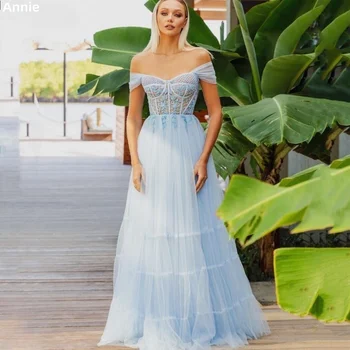 Annie el nakışı 2023 فساتين السهرة Bir Omuz Balo gece elbisesi Balo Parti Vestidos De Noche