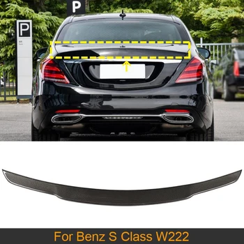 Araba Arka Bagaj Kanat Spoiler Mercedes-benz S Sınıfı İçin W222 2014-2019 Arka Kanat Spoiler Boot Kapak Karbon Fiber / FRP