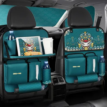 Araba arka koltuk düzenleyici Çantası Su Geçirmez Araba Depolama Katlanabilir Çanta yemek masası Tablet Tutucu Arka Koltuk Organizatör Anti-kick Pad