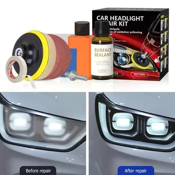 Araba Far tamir kiti Otomatik Far Lens Geri Sarı Çizik Geri Oksidasyon Sıvı Temizleme Parlatma Onarım Aracı U5G3
