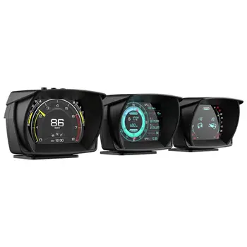 Araba HUD Head Up Display OBD2 + GPS + MEMS Akıllı Ölçer Araba Dijital Kilometre Aşırı Hız Alarmı Monitör Sistemi Bilgisayar Hızlandırıcı