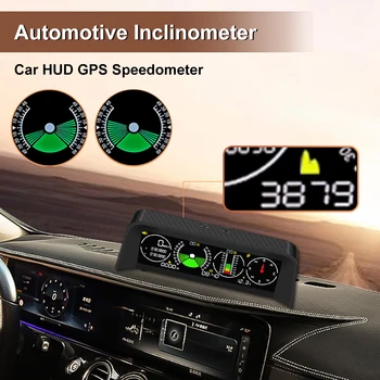 Araba HUD İnklinometre Head Up Display GPS Kilometre MPH Pusula Dijital Eğim Açısı Ölçer Yükseklik Ölçer Off-Road Araçlar için