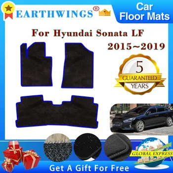 Araba Paspaslar Hyundai Sonata LF İçin 2015 2016 2017 2018 2019 Halı Ayak Pedleri Kilim Kapak Ayak Pedleri İç Aksesuarları Sticker