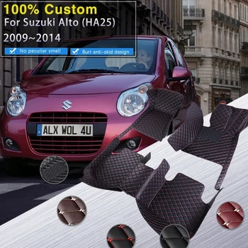 Araba Paspasları Suzuki Alto İçin Mazda Carol HA25 2009 ~ 2014 Kilim Deri Zemin Mat Dayanıklı Halı Pedi Araba Aksesuarları İç Parçaları