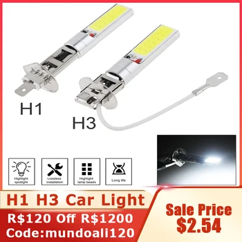 Araba Sis Lambası H1 H3 Canbus Süper parlak LED ampul Far COB 12V Koşu İşık Oto Motosiklet Lambası