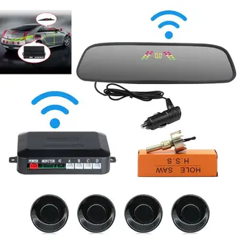 Araba Ters park kamerası Kablosuz Park Sensörü Araba Dikiz Park Sensörü Kiti Dedektörü Led Ekran Otomatik Otopark