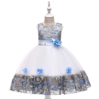 Avrupa ve Amerikan çocuk Elbise 2023 Yeni Kız Dantel Baskı Renk blok Kabarık Prenses Elbise Podyum Performans Elbise