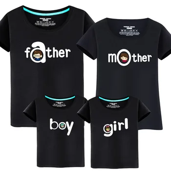 Baba Oğul Eşleştirme Giyim 2018 Yaz Tarzı Kısa kollu T-shirt Anne Kızı Ve Baba Oğul Giysileri Aile Bak