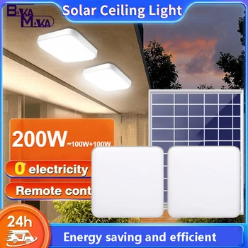 BAKAMAKA güneş enerjisi sistemleri kapalı lamba Bahçe güneş panelı Güç lamba aksesuarı Aydınlatma Kare Tavan led güneş şarjlı ışık