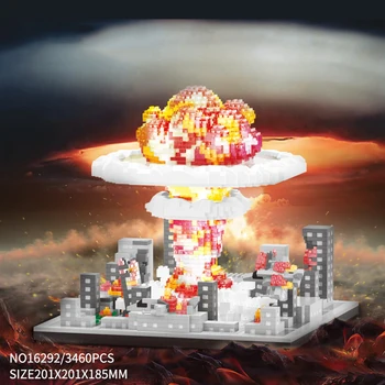Balody Nükleer Patlama Mantar Bulut Mikro Yapı Taşları Şehir Güz Mini Tuğla Serin Savaş Model Oyuncaklar Çocuk Hediye İçin