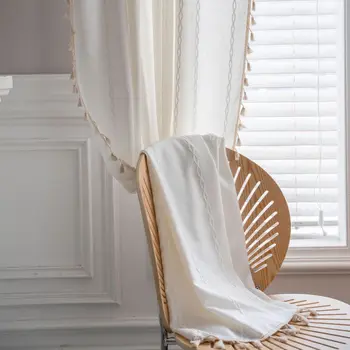 Basit Çizgili Çok renkli Perdeler Off-beyaz Oturma Odası Örme Defne Perdeleri Yatak Odası Evrensel Karartma Malzemeleri