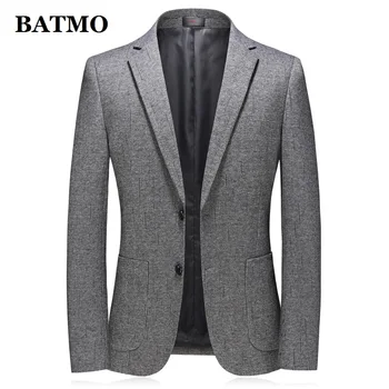 BATMO 2020 yeni varış sonbahar rahat ekose blazer erkekler, erkek rahat gri ceketler, artı boyutu M-4XL A556