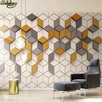 beibehang özel Sarı mozaik Duvar Oturma Odası Ofis Duvar Kağıdı duvar kağıtları ev dekor 3D fotoğraf duvar kağıtları oturma odası için