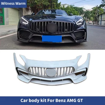 Benz AMG GT 2 Kapı Karbon Fiber FRP Boyasız Ön Tampon araç gövde kiti Modifikasyonu 15-19