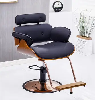 Berber dükkanı moda net kızıl saç kesme sandalye gelgit dükkanı kuaför özel kaldırma sandalye katı ahşap kuaför sandalyesi