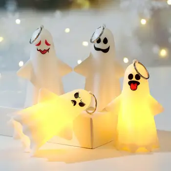 Beyaz Hayalet Lamba Sevimli Çocuk Trick-or-treating Taşınabilir Cadılar Bayramı Asılı Lamba Dekor Zarif Cadılar Bayramı Süslemeleri