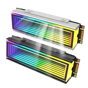 Bilgisayar soğutucular SSD soğutucu soğutucu M2 SSD soğutma DC 5V SSD ısı emici ARGB ışık alüminyum magnezyum alaşımlı M2 SSD soğutucu