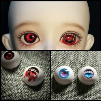 BJD Kırmızı Gözler Reçine 14mm DIY El Yapımı Bebek Aksesuarları Göz Küresi BJD Bebek Alçı Gözler