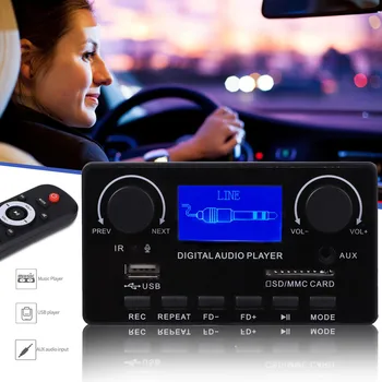 Bluetooth 5.0 MP3 Dekoder Kurulu Destek Handsfree Kayıt FM DC 12 V MP3 WMA WAV APE FLAC Ses Çalar LCD Şarkı Sözleri Ekran