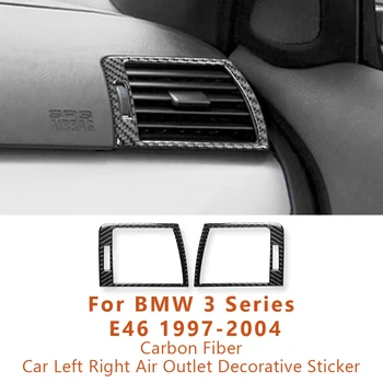 BMW 3 Serisi için E46 1997-2004 Karbon Fiber Araba Sol Sağ Hava Çıkış Dekoratif Çıkartmalar Oto İç Modifikasyon Aksesuarları