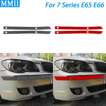 BMW 7 Serisi için E65 E66 2002-2008 Gerçek Karbon Fiber Ön Tampon Paneli Dekoratif Şeritler Araba Dekorasyon Aksesuarları Sticker