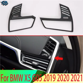 BMW için X5 G05 2019 2020 2021 ABS Krom Hava Firar Çıkışı Kapak Dashboard Trim Çerçeve Çerçeve Kalıplama Garnitür Accent Şekillendirici