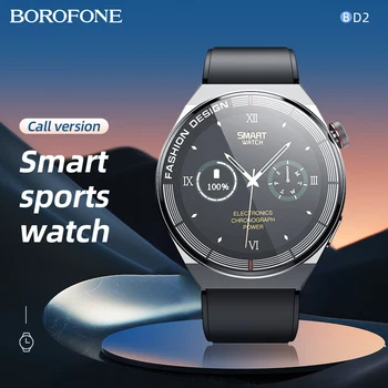 BOROFONE akıllı saat Dairesel HD Ekran Bluetooth Çağrı Kalp Hızı Kan Basıncı Spor Tracket Akıllı Bant Smartphone için