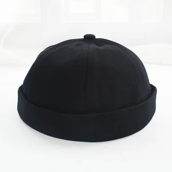Brimless Şapka Erkekler için Ayarlanabilir Docker Şapka Rahat Hiçbir şapka Vizör Daha Az Flip Şapka Denizci Kafatası kap