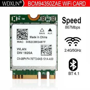 Broadcom BCM94350ZAE BCM94350 DW1820A 802.11 AC 867 Mbps NGFF M. 2 Bluetooth 4.1 Kablosuz Kart Çift Bant Wifi Ağ Kartı 2.4 G 5G