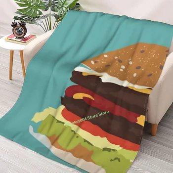 Burger sanat Baskı Atmak Battaniye 3D baskılı kanepe yatak odası dekoratif battaniye çocuk yetişkin noel hediyesi