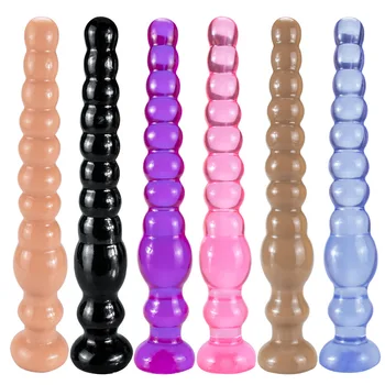 Butt Plug Anal Arka Bahçesinde Boncuk Anal Topları Uzun Anal Plug Vantuz İle Prostat Masajı Seks Oyuncakları Kadınlar için Erkekler Yetişkin Ürünleri