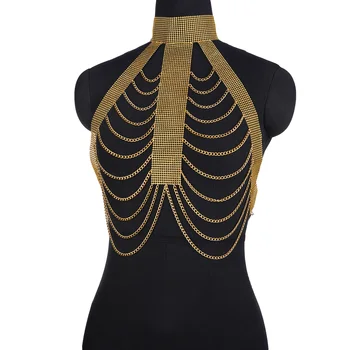 Ccbodıly Moda Kadınlar El Yapımı Posta Vücut Zinciri Takı Demeti Vücut Altın Zincirler Takı Giyim Aksesuarları