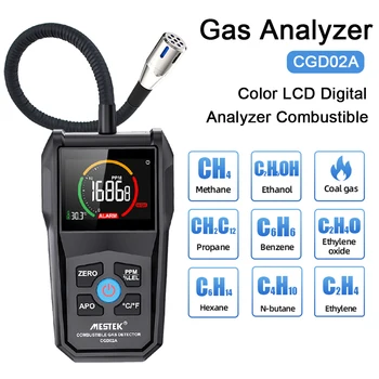 CGD02A Renkli Ekran Gaz Analizörü Yanıcı Gaz Dedektörü Port Yanıcı Doğal Gaz Kaçak Yeri Belirleme Ölçer Cihazı