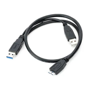 Chenyang Çift USB3. 0 A Tipi Erkek Mikro-B USB 3.0 Y Adaptör Kablosu Dönüştürücü Ekstra Güç 4.8 Gbps Cep Telefonu için