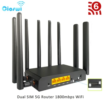 Cioswi Çift SIM Kart 5G Yönlendirici 1800Mbps Wifi6 Örgü 3 Gigabit LAN MU-MIMO 8 Antenler 2.4 Ghz 5GHz Wifi İnternet RM520N-GL Modem