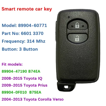 CN007195 2 Düğmeler 433 MHz Akıllı Uzaktan Anahtar Toyota Corolla Için Araba Anahtarı P1 98 4D-67 Çip PCB kartı F433 P / N 89904-0F010 B75EA