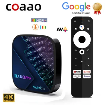 COAAO HAKO Pro akıllı TV kutusu Android 11 Google Sertifikalı Amlogic S905Y4 Iptv Küresel 2.4 G 5G Wifi BT5. 0 4K HDR Tv Kutusu